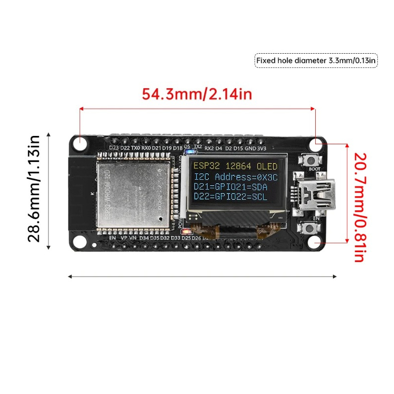 ESP32 ESP-WROOM-32D WIFI Devel - Oled Display Module recension och pris