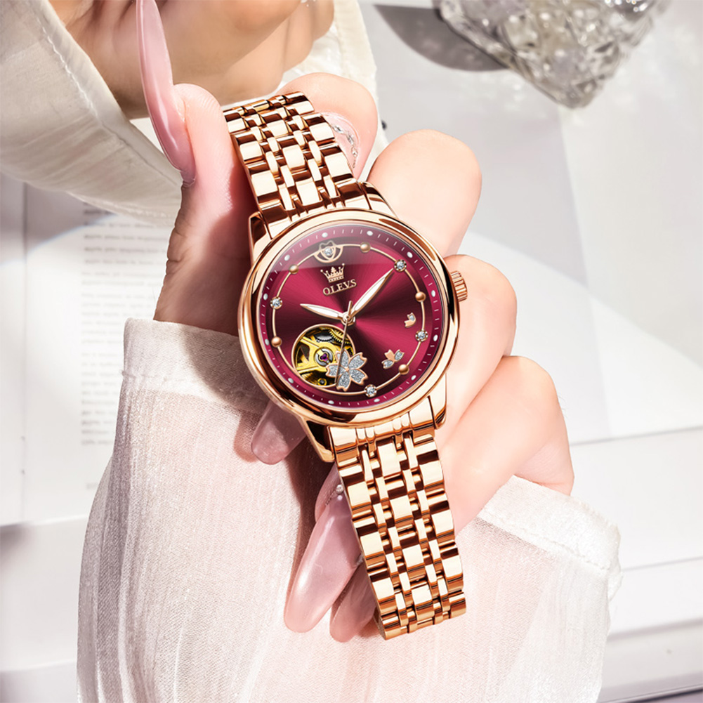 Rose Gold Wine Red Luxury Casu - Push Button Tactile recension och pris