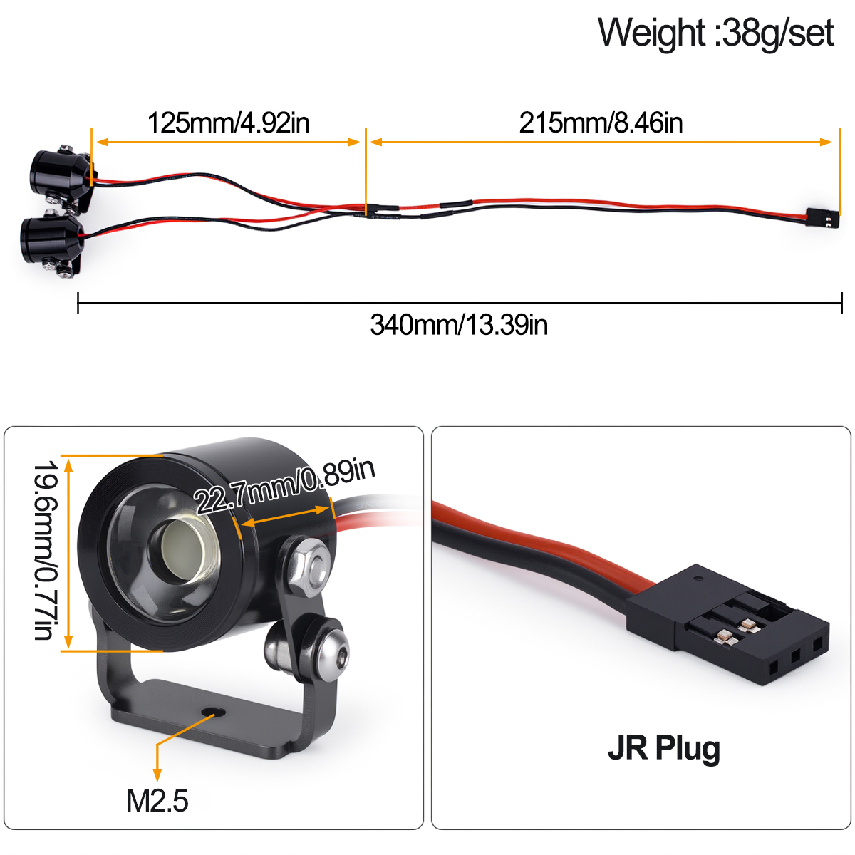 RC Car LED Light Headlight Spo - Diy Electric Car recension och pris
