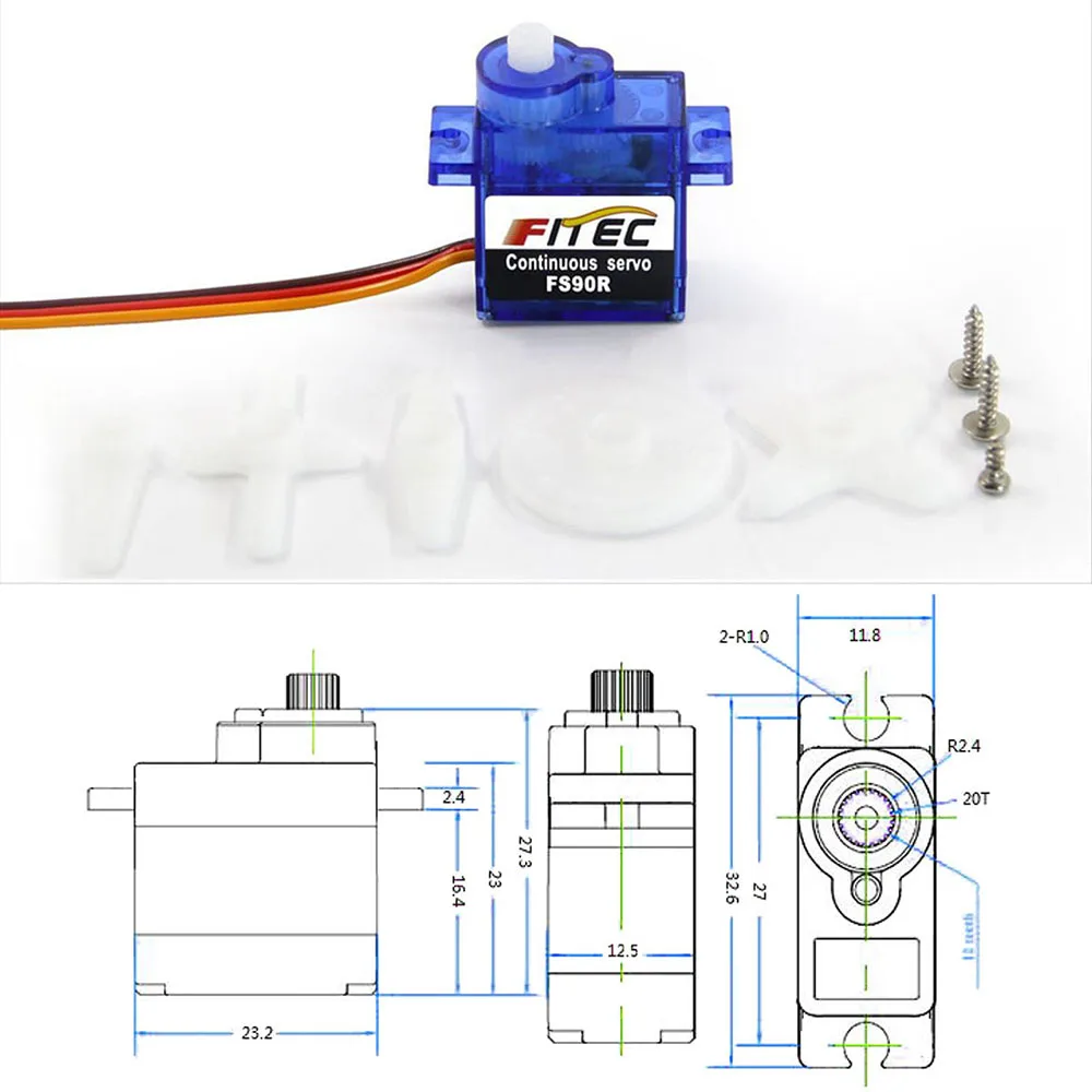 Feetech Mini FS90R Micro Servo - Diy Electric Car recension och pris