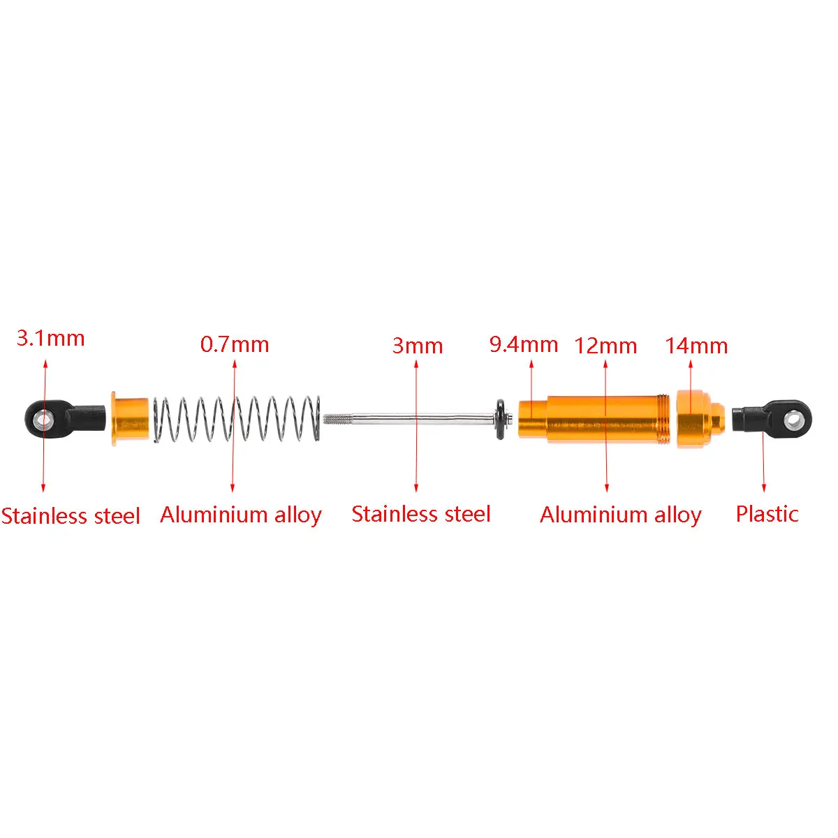Aluminum Big Bore Shocks 75/85 - Diy Electric Car recension och pris